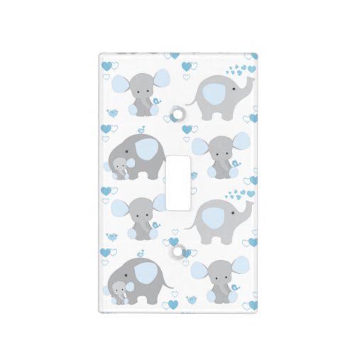 Blue Elephant Baby Boy Nursery Safari Animals Light Switch Cover