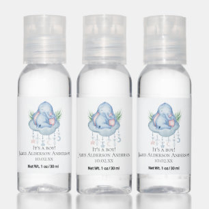Blue Elephant Baby Boy Shower Hand Sanitizer