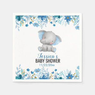 Blue Elephant Baby Boy Shower Little Peanut Party Napkins