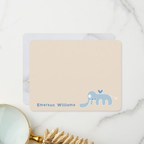 Blue Elephant Baby Boy Thank You Card