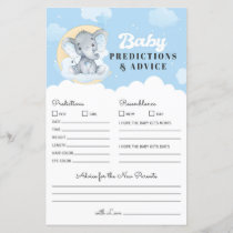 Blue Elephant Baby Prediction and Advice Game