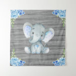 Blue Elephant Baby Shower Backdrop at Zazzle