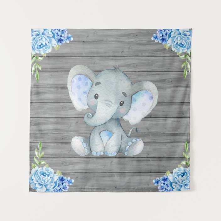 Blue Elephant Baby Shower Backdrop Zazzle Com Blue Elephant Baby Shower Backdrop Zazzle Com