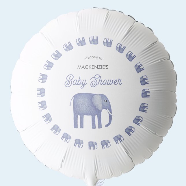 Blue Elephant Baby Shower Balloon (Blue elephant baby shower party balloon)