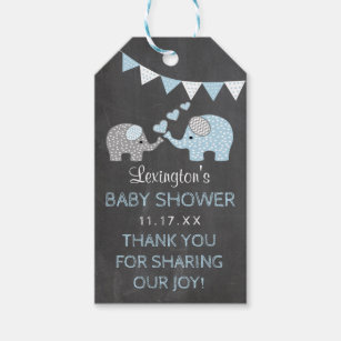 Kraft Brown Baby Shower Elephant Tags Set of 20 Thanks for Showering Our Little Peanut 