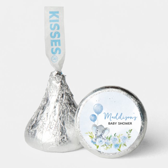 Blue Elephant Baby Shower Hershey®'s Kisses® (Front)