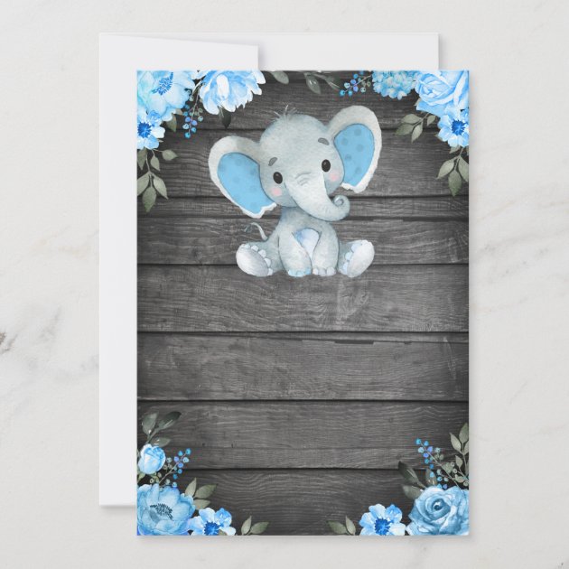 Gray and blue sales elephant baby shower