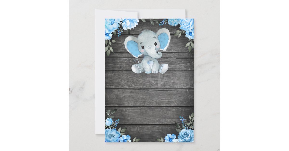 Baby Boy Elephant Jungle Pattern Baby Shower Gift Wrapping Paper, Zazzle