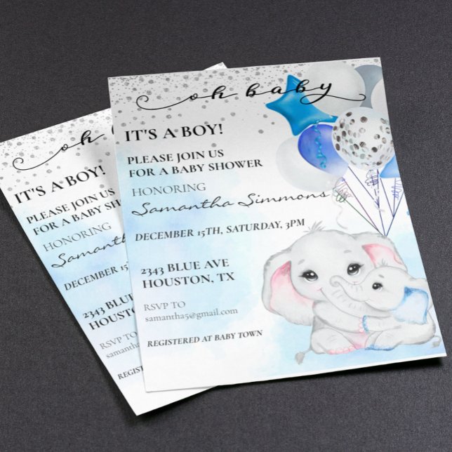 Blue Elephant Baby Shower It's a Boy Balloons  (Creator Uploaded)