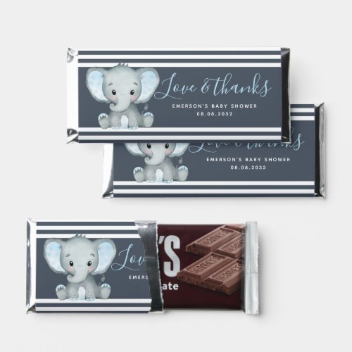 Blue Elephant Baby Shower Nutrition Facts  Hershey Bar Favors