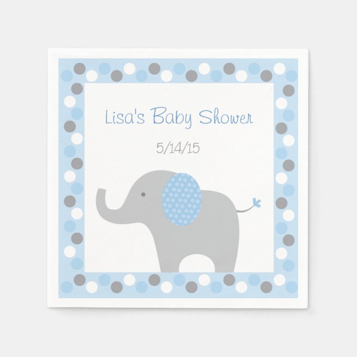 blue elephant baby shower