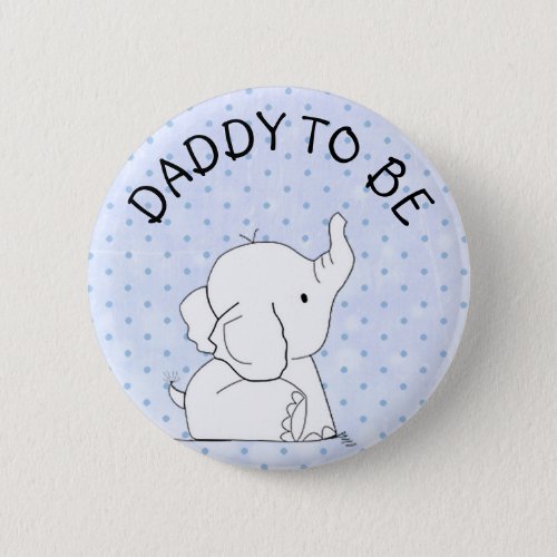 Blue Elephant Baby Shower Pin Dad to be