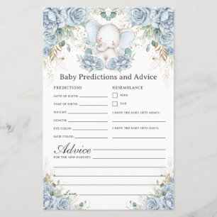 Blue Elephant Baby Shower Predictions & Advice