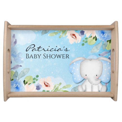 Blue Elephant Baby Shower Serving Tray_Baby Boy Serving Tray