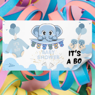 Blue elephant baby shower sign