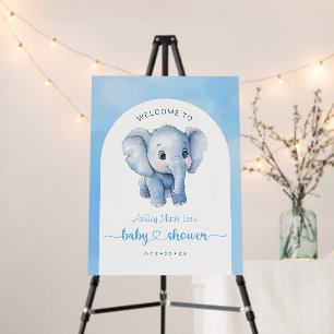 Blue Elephant Baby Shower Welcome Foam Board – Wat