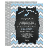Blue elephant baby sprinkle, boy baby shower card