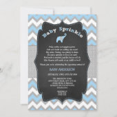 Blue elephant baby sprinkle, boy baby shower invitation (Front)