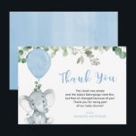 Blue elephant balloon eucalyptus greenery thank you card<br><div class="desc">For more advanced customization of this design,  simply select the "Edit using Design Tool" button above!</div>