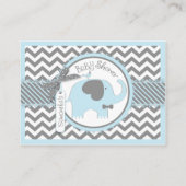 Blue Elephant Bird and Diaper Raffle Ticket Enclosure Card (Back)