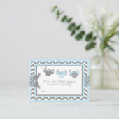 Blue Elephant Bird and Diaper Raffle Ticket Enclosure Card (Standing Front)