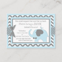 Blue Elephant Bird Bring a Book Card