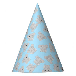 Blue Elephant Birthday Party Hat
