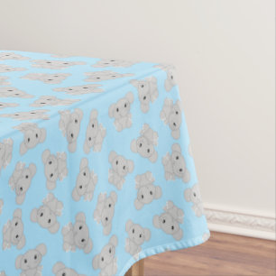 Blue Elephant Birthday Party Tablecloth