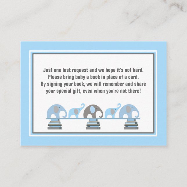 Blue Elephant books for baby Enclosure Card (Front)
