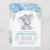 Blue Elephant Boy Baby Shower Sprinkle Invitation (Front/Back)