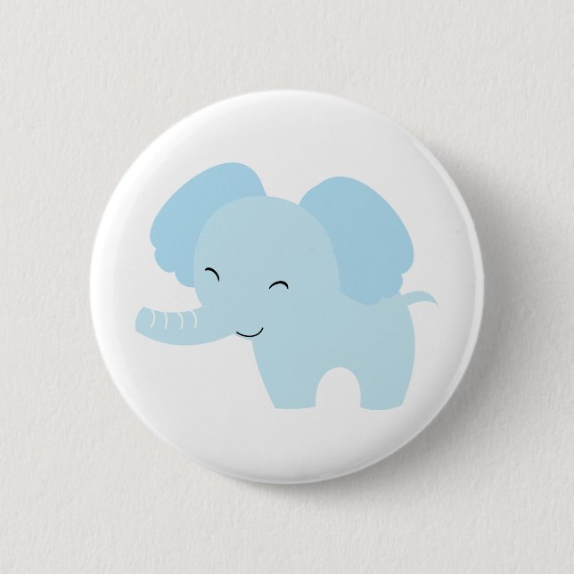 Blue Elephant Button (Front)
