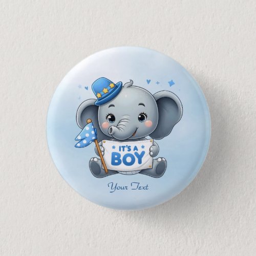Blue Elephant Button