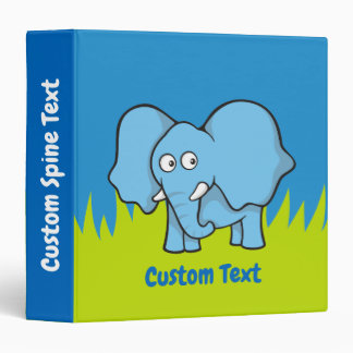 Blue Elephant Cartoon 3 Ring Binder