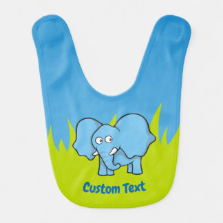 Blue elephant cartoon bib