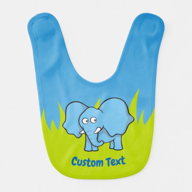 Blue elephant cartoon bib (Front)
