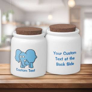 Blue elephant cartoon candy jar