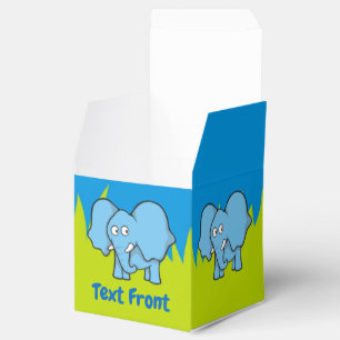 Blue elephant cartoon favor box