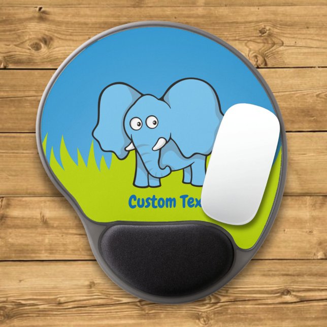 Blue elephant cartoon gel mouse pad (Creator Uploaded)