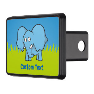 Blue Elephant Cartoon Hitch Cover