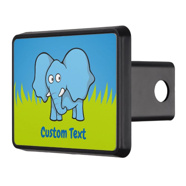 Blue Elephant Cartoon Hitch Cover (Left)