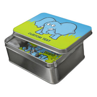 Blue Elephant Cartoon Jigsaw Puzzle