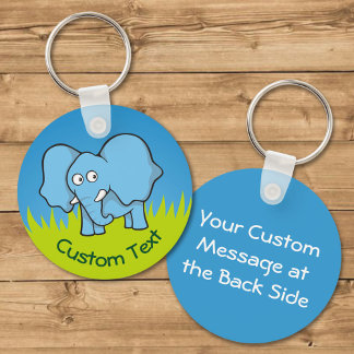 Blue Elephant Cartoon Keychain