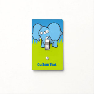 Blue elephant cartoon light switch cover