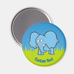 Blue elephant cartoon magnet