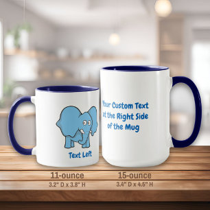 Blue elephant cartoon mug