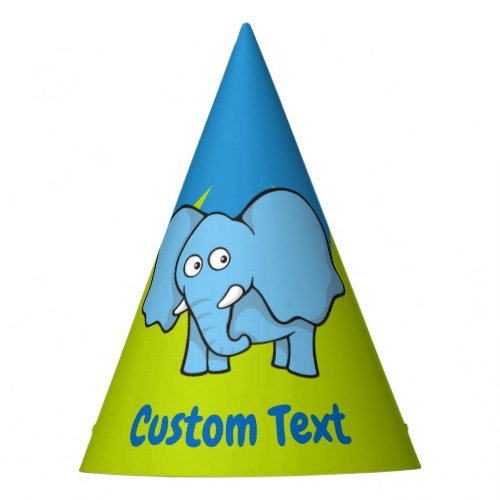 Blue elephant cartoon party hat