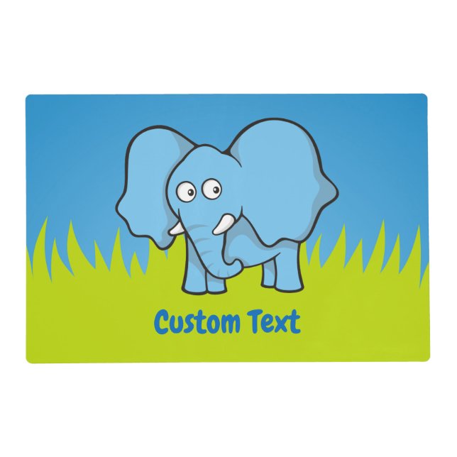 Blue elephant cartoon placemat (Front)