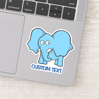 Blue Elephant Cartoon Sticker