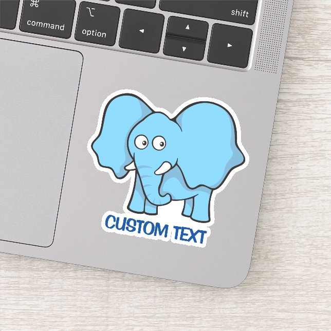 Blue Elephant Cartoon Sticker (Detail)