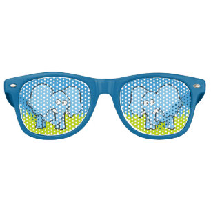 Blue Elephant Cartoon Sunglasses